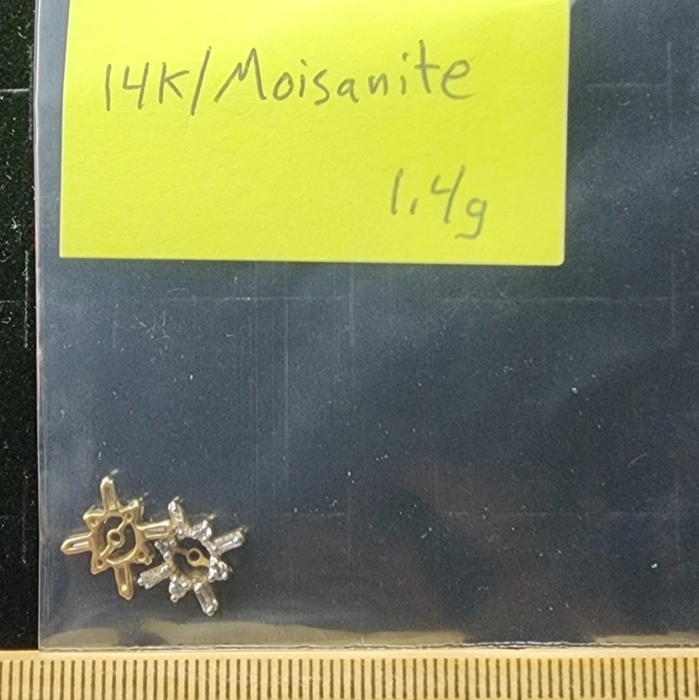 14k Gold/Moisanite Earring Enhacer Slides Tested+